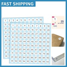 2500 Round Number Stickers 1 to 100 - Self-Adhesive Organization Labels 0.4"