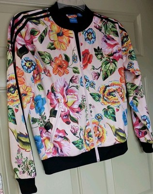 Adidas X Farm Rio Trefoil Floral Track Bomber Jacket Women's Size