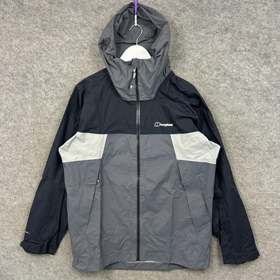 Berghaus Jacket Mens Large Grey Sky Hiker Hydroshell Waterproof Windbreaker Coat