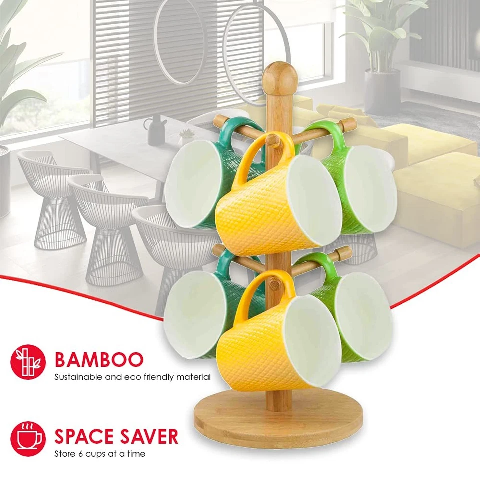 Árbol de tazas, tiene capacidad para 6 tazas de café, de pie, base circular, mostrador de cocina... Foto 2 de 4