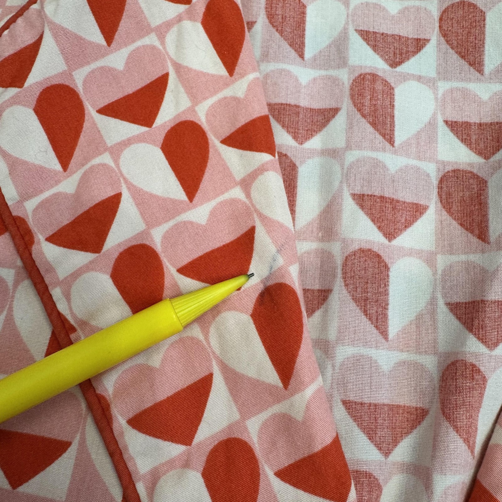 Tory Burch Pajama Top Women's Medium Pink Heart Print Button Front Cotton Logo thumbnail 11