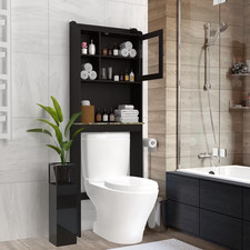 Over The Toilet Storage Cabinet Bathroom Space Saver Organizer Freestanding Wood