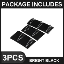 3PCS Universal Rear Bumper Diffuser Gloss Black 7-Wing Shark Fin Style Body Lip