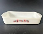 VTG FIRE KING PRIMROSE  1 1/2 Quart Rectangle Baking Dish White Milk Glass #410