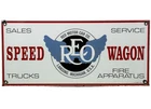 VINTAGE REO SPEED WAGON PORCELAIN SIGN GAS STATION PUMP PLATE DEALERSHIP TRUCKS