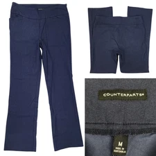 Counterparts Womens 8 30x29 Blue Stretch Rise Pull On Dress Pants with Pockets