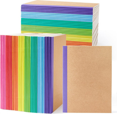 80 Pack Composition Notebooks Bulk, Kraft Cover Lined Blank College Ruled Compos