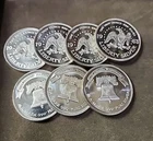 1983 Vintage 1 Oz Troy 0.999 Silver A-Mark Liberty Bell Silver Happiness Round