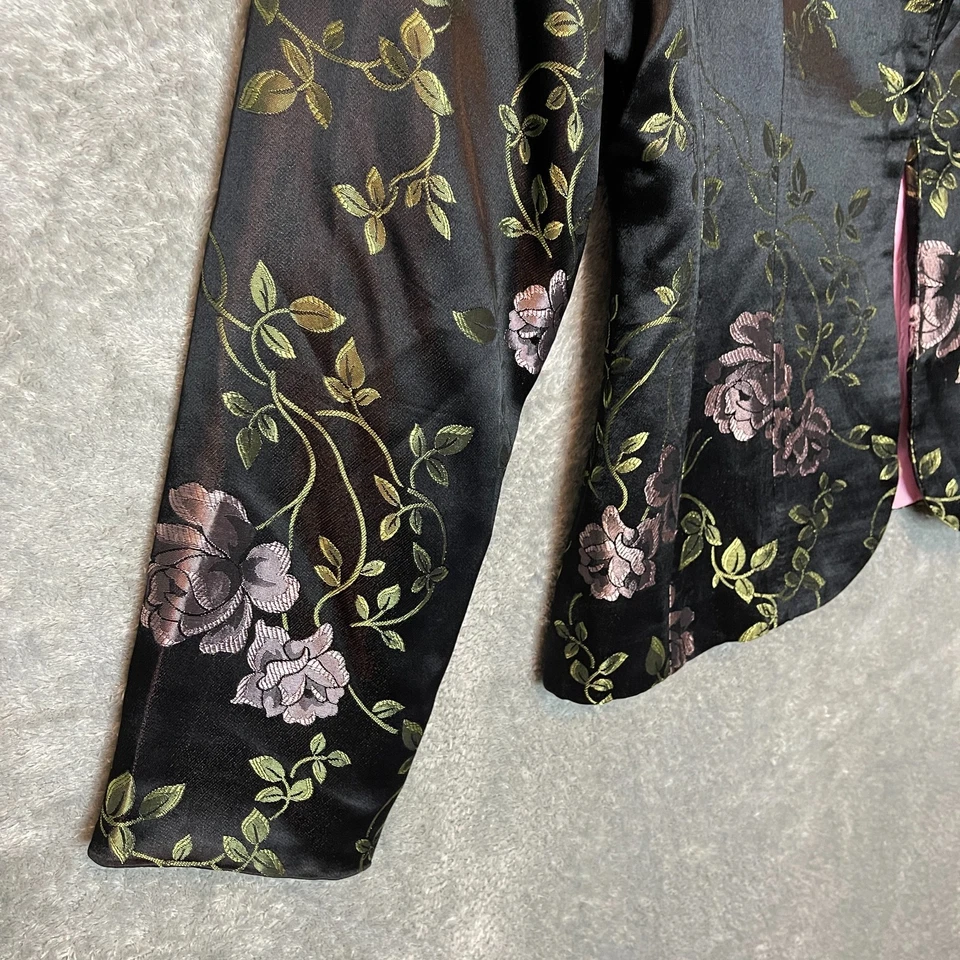 Chaqueta Blazer Floral Jacquard Satinado Coqueta Oscura Mujer Positive Attitude De Colección 8 Foto 4 de 4