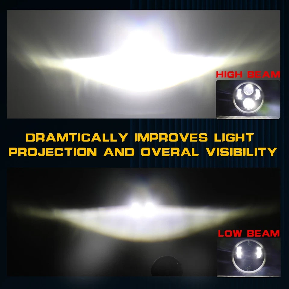 Faros LED redondos 4 piezas 5,75" 5-3/4" para camioneta GMC C15/C1500 1961-1972 C2500 Foto 4 de 4