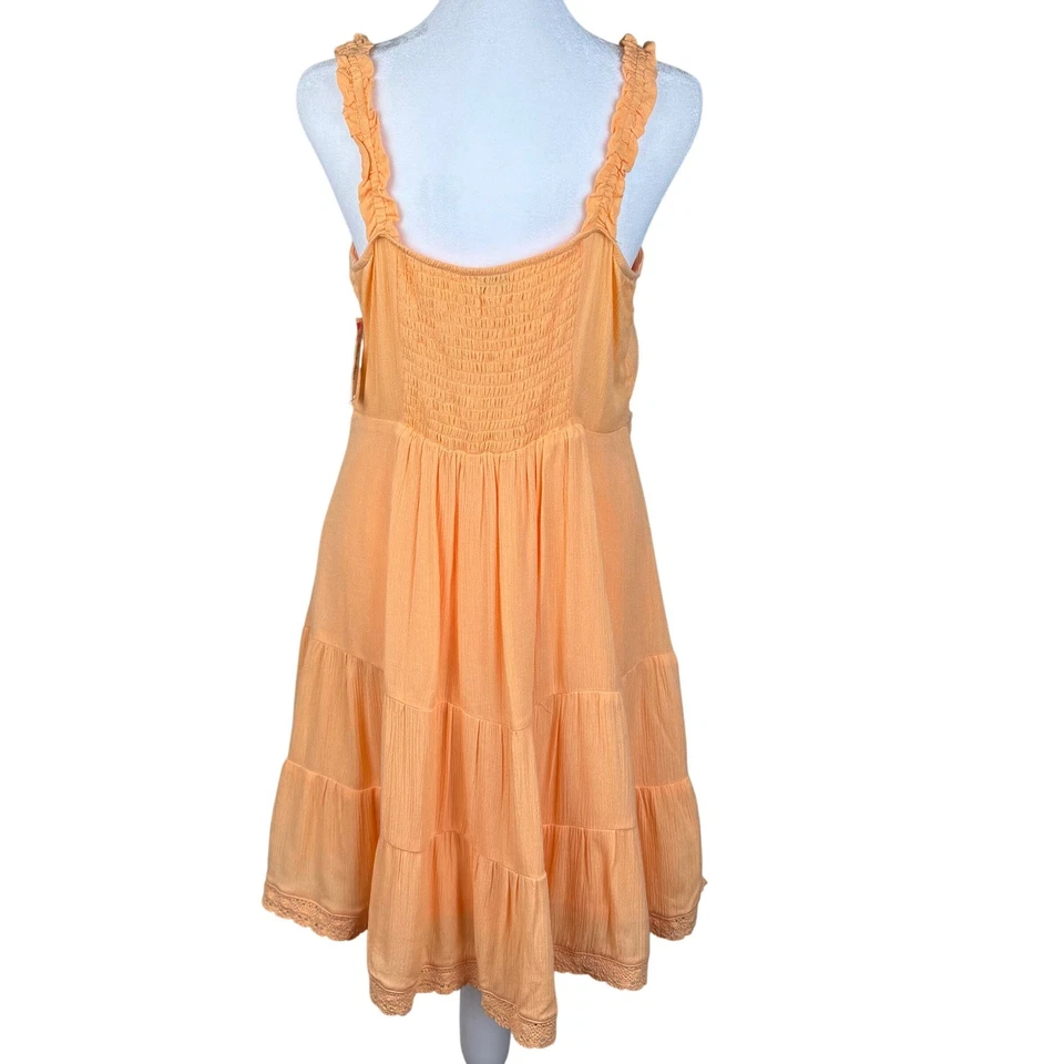 Vestido Love Fire Niñas XL en Niveles Sin Mangas Forrado Encaje Borde Playa Nordstrom Foto 2 de 4