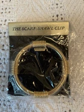 Vintage Dress Scarf Shawl Clip Gold Tone Texture New Round 2"