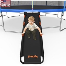 Trampoline Slide Ladder W/ Handles Universal Strong Tear Resistant Fabric Black