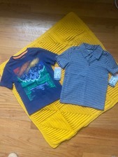 2- NWT-Tommy Bahama T Shirts Youth Boys XS 4 Blue Short Sleeve Graphic tees