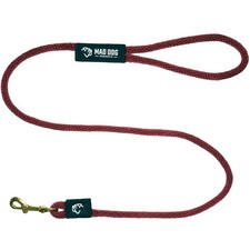Mad Dog Products Standard Clip Dog Leash 3/8  x 6  Burgundy Signature Rope