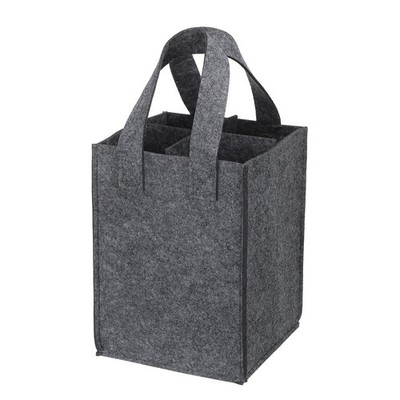 4 Bottle Wein Tragetasche Tasche Wein Flasche Tragetasche mit Teiler Grau