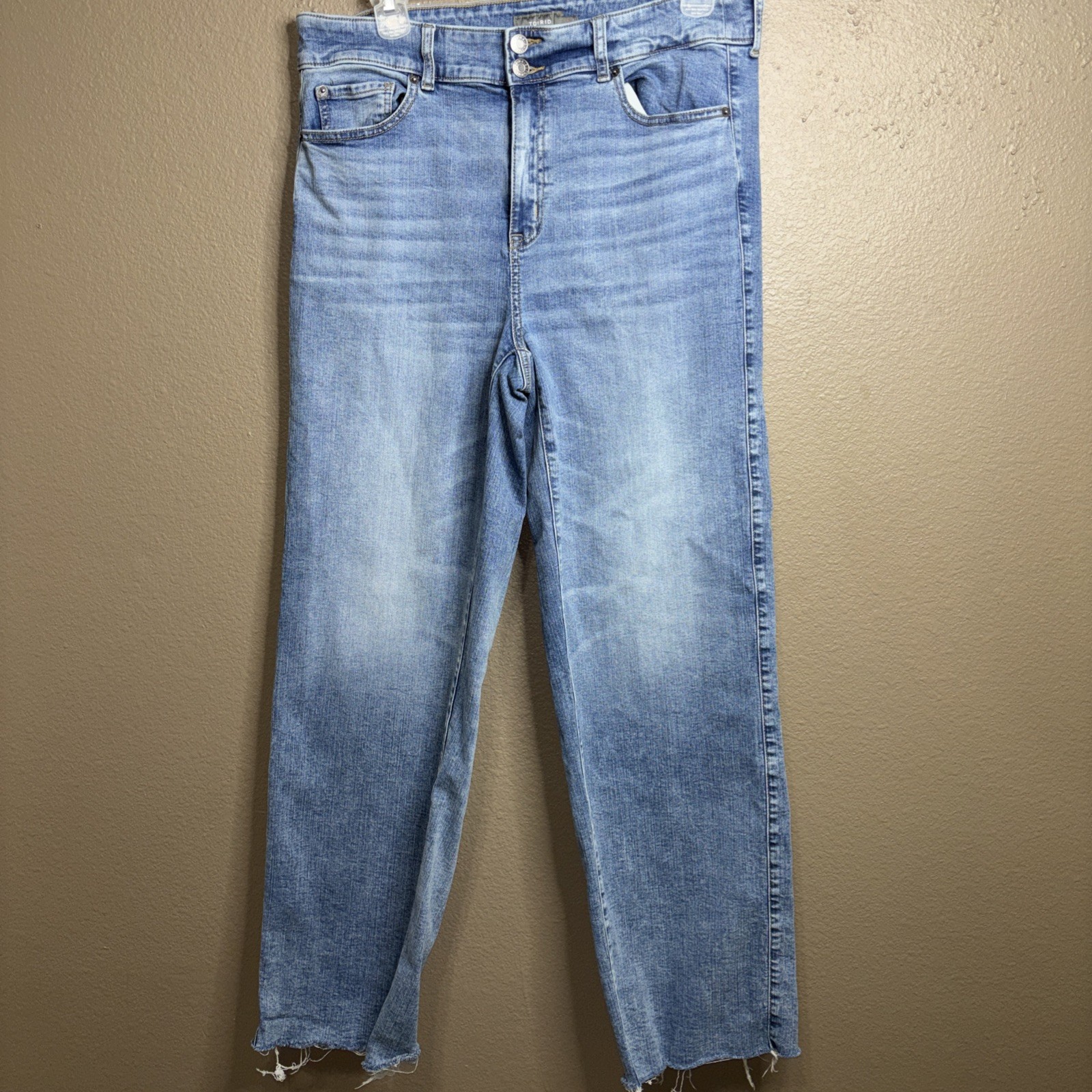 Torrid Jeans Womens 18 Blue denim 90’s Straight Stretch High Rise Plus distress