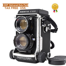 ⏯️[TOP MINT w/Strap] MAMIYA C220 PROFESSIONAL Blue dot SEKOR DS 105mm F3.5 JAPAN