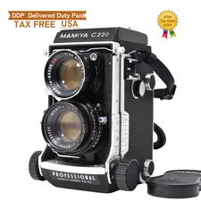 ⏯️[TOP MINT w/Strap] MAMIYA C220 PROFESSIONAL Blue dot SEKOR DS 105mm F3.5 JAPAN