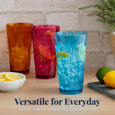 acrylic 12 oz tumblers with seashells design set of 4 Zak Designs Shells Kelso Tumbler Set, Leak-Proof Screw-On Lid with Straw, Bundle for Kids Includes Plastic and Stainless Steel Cups with Bonus