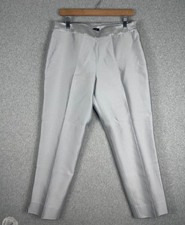 Talbots Heritage Trouser Pant Women's 12P Silver Gray Silk Cotton Lined Ankle
