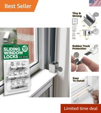 Child Proof Window Locks - No-Drill, Keyless Aluminum Stoppers for All Windows