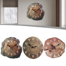 Horloge Murale Moderne 12 Pouces avec Design Grain de Bois Silencieux et Facile