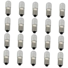 20PCS 2.4V 0.5A E10 Mini Screw Base Light Bulbs Incandescent Miniature Screw