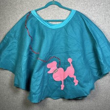 Vintage 1990s Poodle Skirt Dance Costume Blue Pink Handmade
