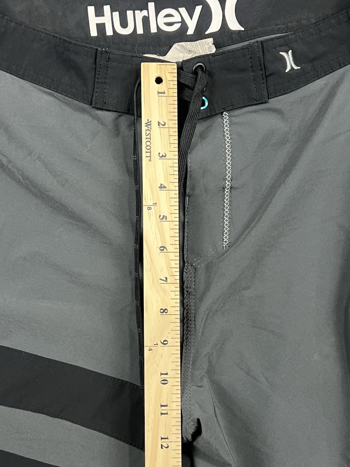 Pantalones cortos de natación/utilidad/tabla Hurley Phantom negros/grises ligeros con cordones talla 34 Foto 4 de 4