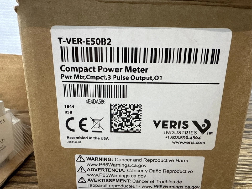 Veris Industries ONSET T-VER-E50B2 DIN Compact Power Energy Meter Z205881-0D New - Image 2 of 4