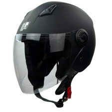 Römer RR10801 Jethelm Schwarz Matt mit langem Visier - Motorradhelm XS-XXL