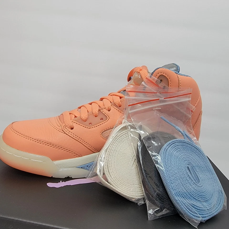 Nike Air Jordan 5 Retro DJ Khaled (GS) Crimson Bliss / Leche Blue-Sail Size 6Y - Image 3 of 4