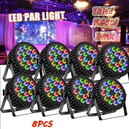 8Stk 270W LED Par Strahler RGB 18 LED Scheinwerfer DMX Bühnenlicht DJ Partylicht - Bild 25 von 36