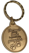 The Road To My Heart Is Paved With Paw Prints Double Paw Print Bronze Keychain