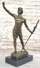 Art Deco/Nouveau Nude Male Warrior Bronze Masterpiece Sculpture Home Office Sale