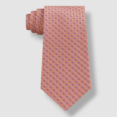 Calvin Klein Men's Pink Black Mini Bullseye Slim Silk Neck Tie 57 x 3