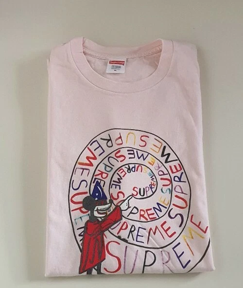 SS17 Supreme Joe Roberts Wirbel Blassrosa T Shirt Größe XL T Shirt Mickey Maus