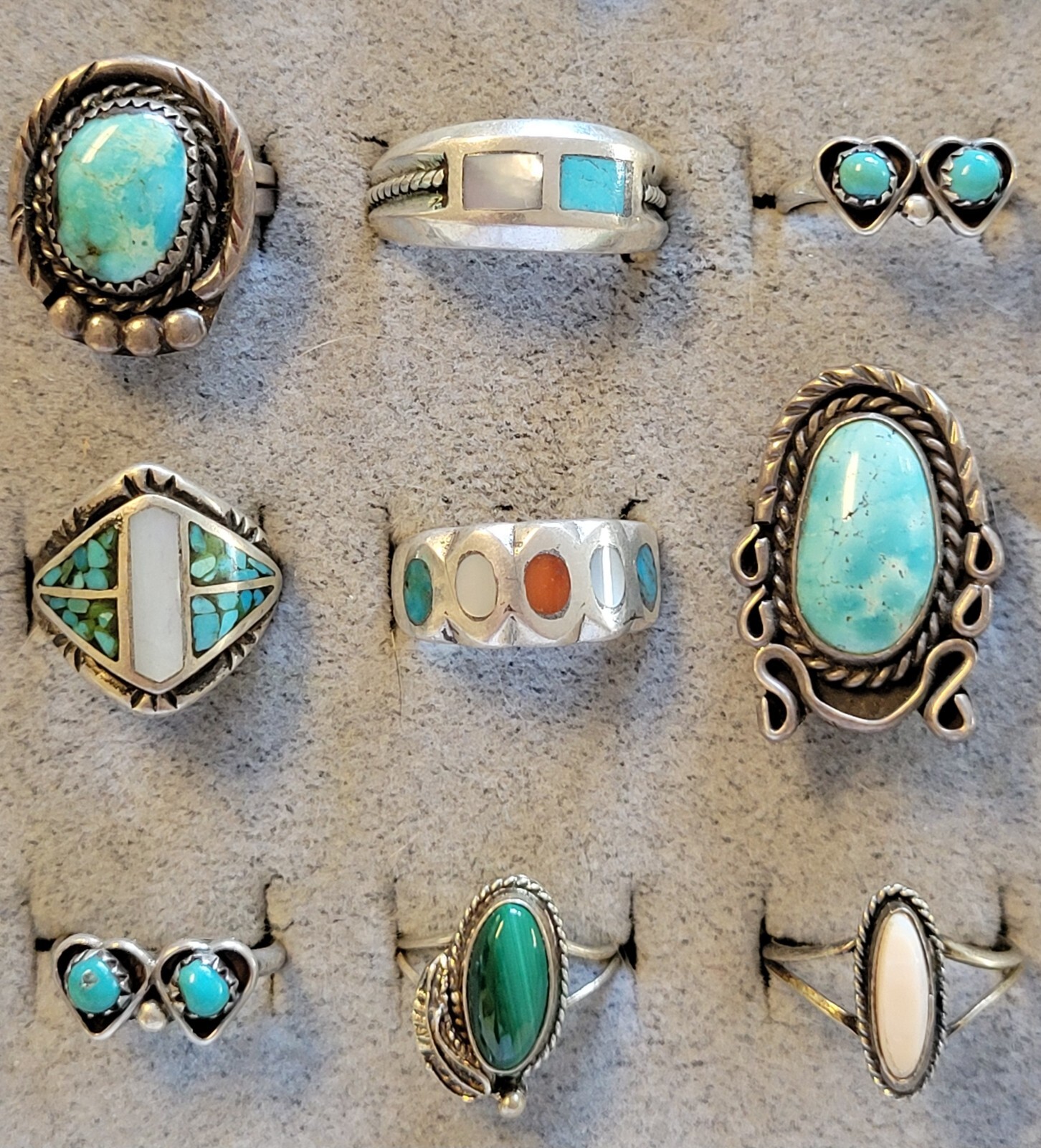 Vintage OLD PAWN 120 GRAMS 30 RING 30 RINGS LOT Turquoise NAVAJO Zuni Jewelry eBay
