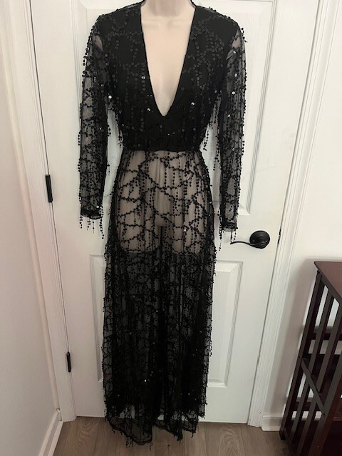 black maxi dress with sequins THE MAIN EVENT SEQUIN CORSET MAXI DRESS – AKIRA