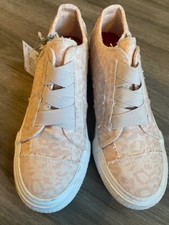 Blowfish Malibu Kids Girls Sneakers Shoes Size 5 Blush Peach Cheetah Print New