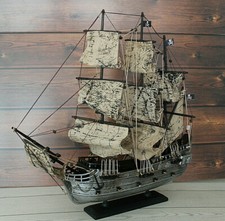 VELIERO dei PIRATI in LEGNO Lft. 52 Cm. ARREDO MARINO COLLEZIONE NAVALE GALEONE