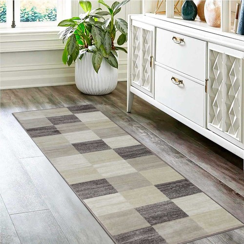 Rockaway Geometric Checkered Transitional Soft Large Indoor Area Rug Or Runner - Picture 17 of 25