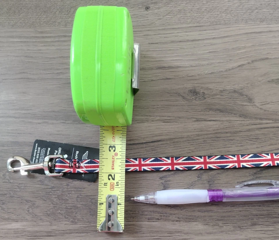 Correa con hebilla para perro pequeño gato bandera del Reino Unido Gran Bretaña Union Jack ligera 1/2"x4' Foto 2 de 3