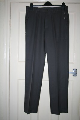 NEU MIT ETIKETT GRÖSSE 33'' W AMAZON ERWEITERBARE TAILLE GRAU KLASSISCHE HOSE 34'' BEIN 7786