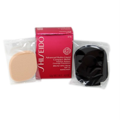 SHISEIDO ADVANCED HYDRO-LIQUID COMPACT (REFILL) SPF-15 12G #D10 NIB-SH10883