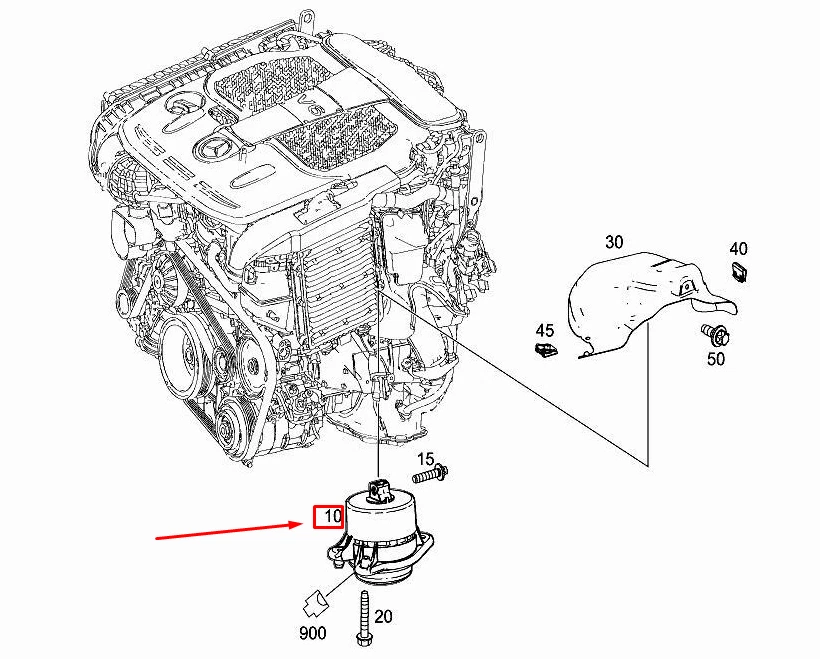 MERCEDES-BENZ S W222 Front Right Engine Mount A2222404217 NEW 