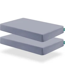 Biloban Crib Fitted Sheet Fits Standard Crib Mattress 52”x28” Grey Microfiber