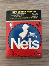 1981 Fleer Basketball - NEW JERSEY NETS Team Logo Sticker Card NM Ver 2 RED