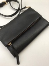 New W/tag*nordstrom Black Pebbled Leather Crossbody Handbag Clutch